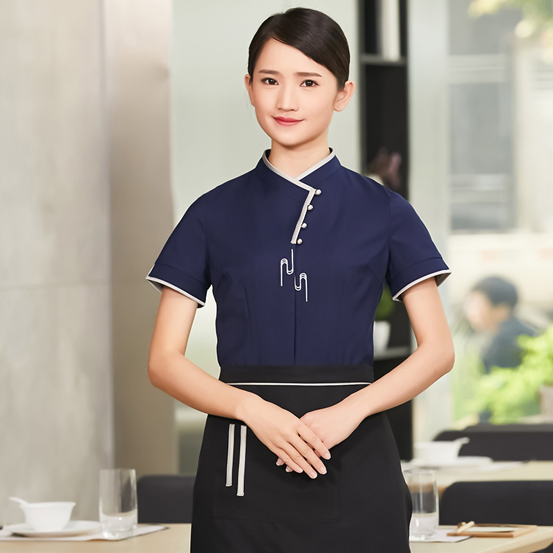 雪花呢酒店服务员短袖工作服上衣H01-2020-6图4