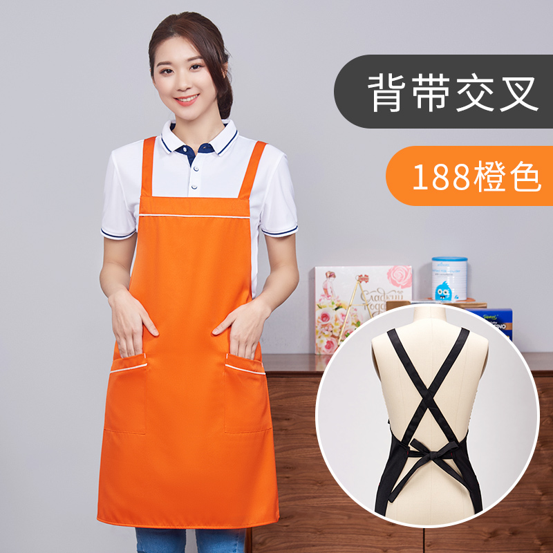 工装呢双肩X带服务员围裙H15-188图3